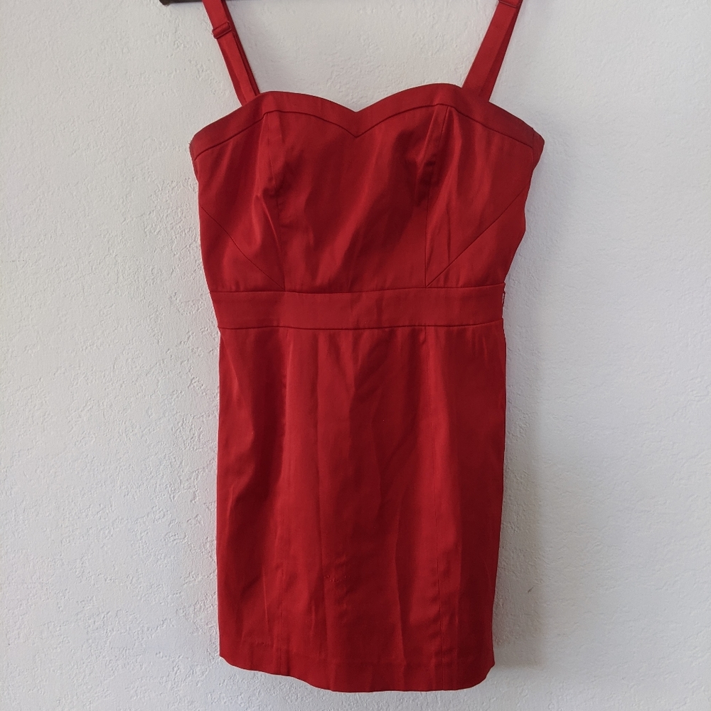 Red Dress Structured Bust H&M Removable Straps